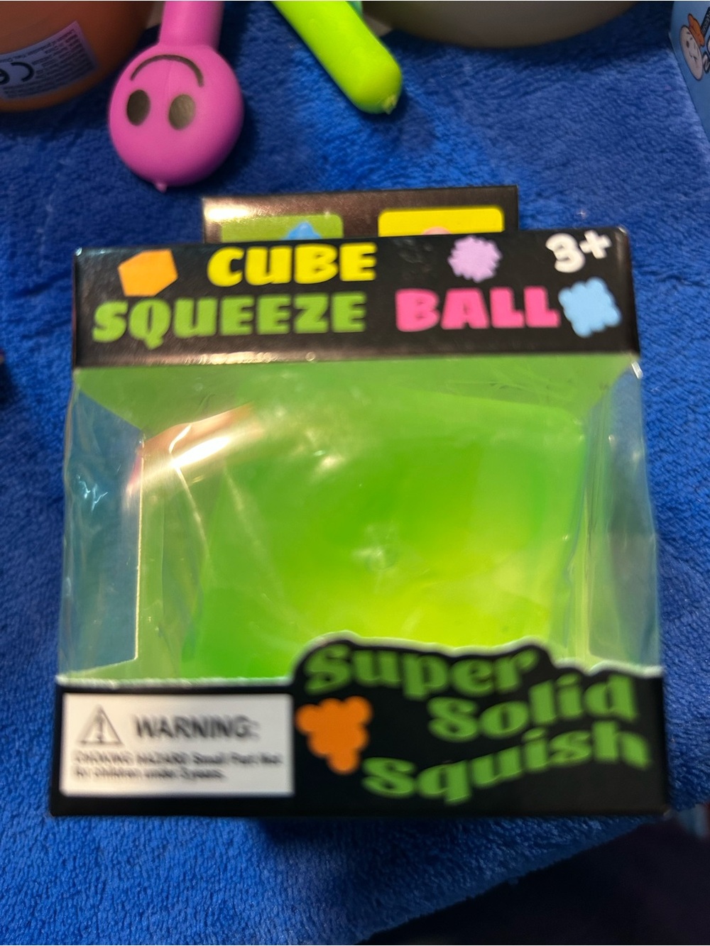 Cube Squeeze Ball - Neon Green
